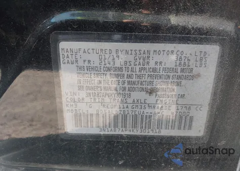 2019 Nissan Sentra Sv from USA, damaged, VIN 3N1AB7AP4KY301918